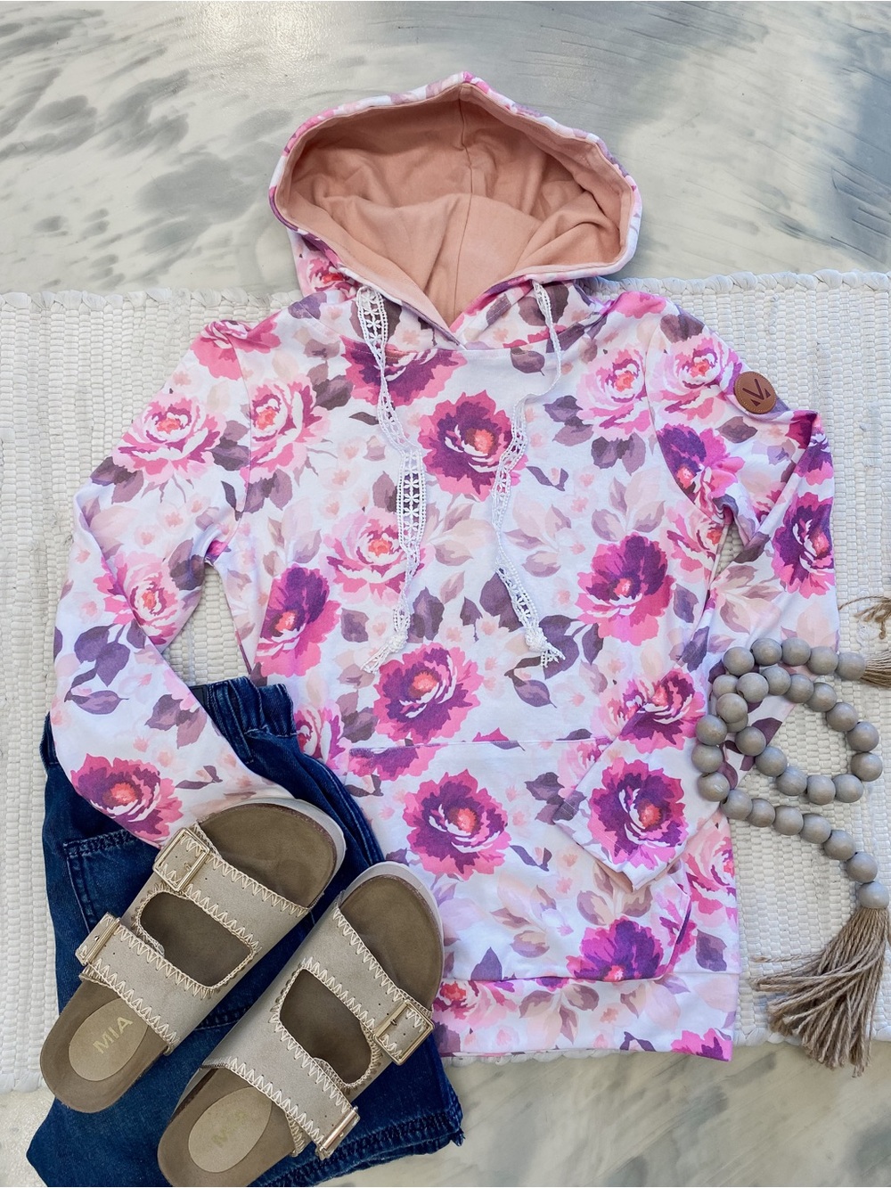 NWT Michelle Mae Pink Blossom Hoodie